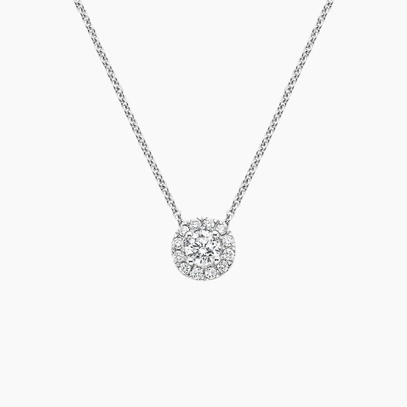 Brilliant Earth 18k White Gold Diamond Halo Pendant Necklace (2/5 Carat Diamond) - Picture 2 of 6